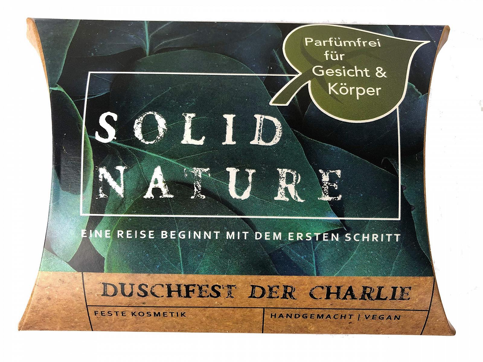 Твердий гель для душу Solidnature DuschFest Der Charlie веганський без пластику 120 г, фото №1