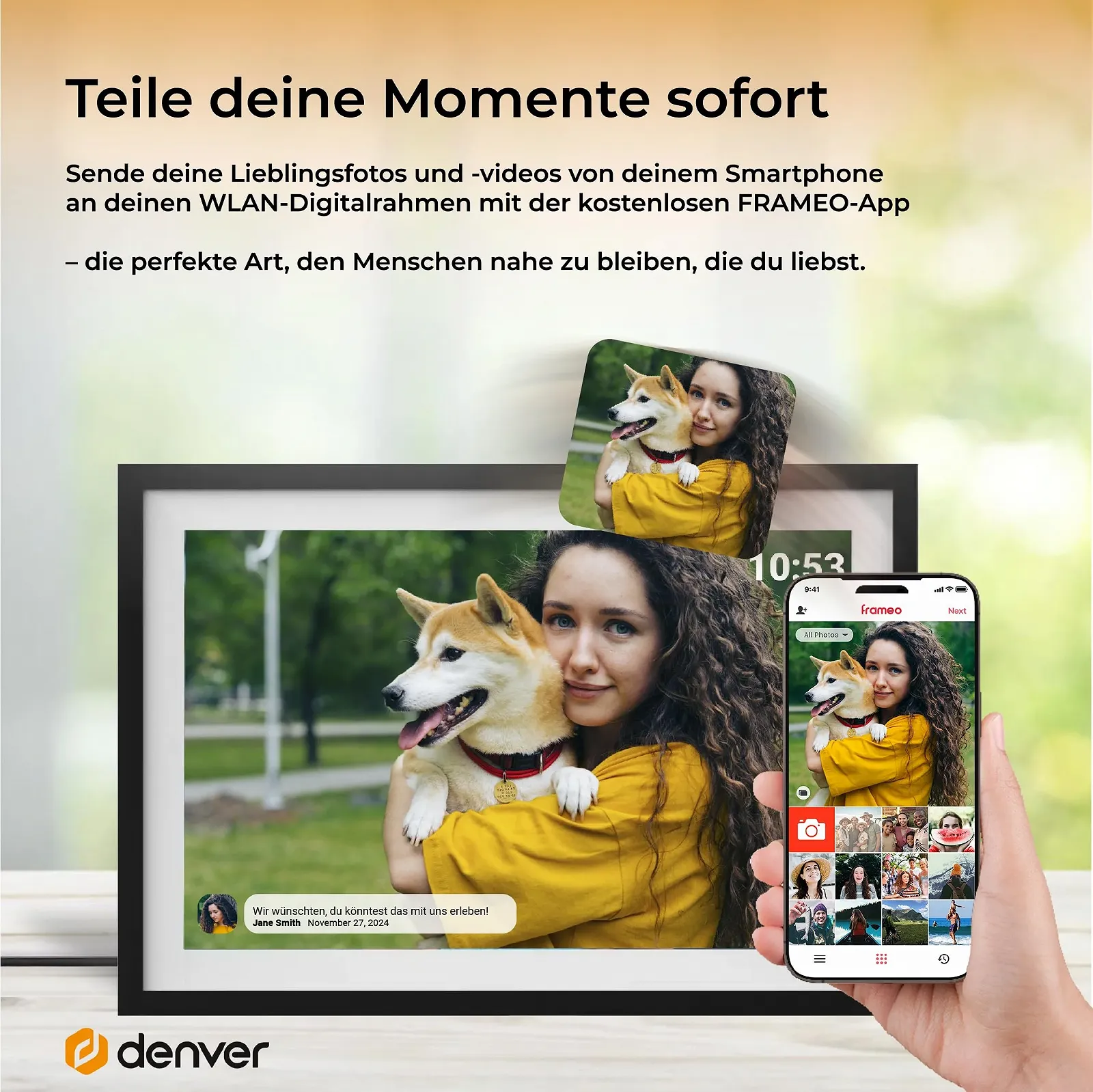 Цифровая фоторамка Denver Frameo 15.6 дюйма Touch Screen 16 GB Flash Memory, фото №2