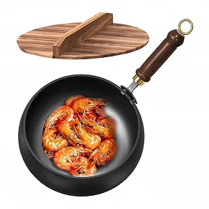 Кастрюля для тушения чугунная ручной работы антипригарная с широким дном synthetic.ua - Фото 1