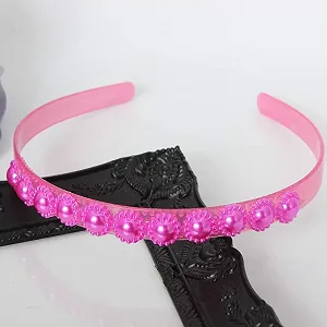 Обруч Квітковий з бісеру Дизайнерський Аксесуар для волосся Boho Рожевий synthetic.ua - Фото 1