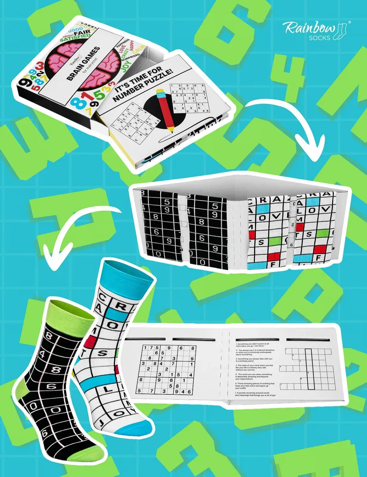 Шкарпетки Rainbow Socks Brain Games - 2 пари, фото №2 Шкарпетки Rainbow Socks Brain Games - 2 пари, фото №2