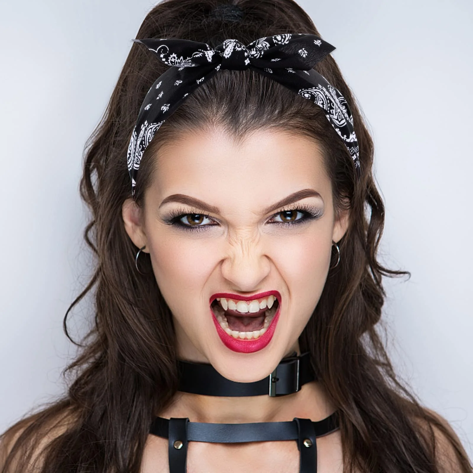 Обруч на голову BETESSIN Paisley с бантом для женщин, набор 4 шт., красный, черный, белый, темно-синий, фото №6