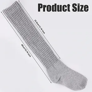 Комплект женских высоких носков, 3 пары, вязаные носки выше колена, широкие носки, гольфы, высокие носки для осени и зимы (3 цвета), черно-белые synthetic.ua - Фото 1