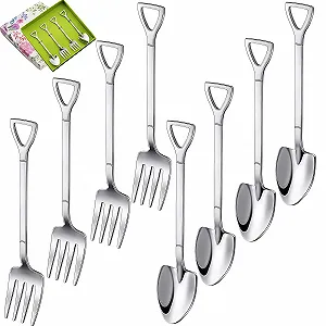 Вилка/Ложка для тістечок із нержавіючої сталі, 8 шт - Фото 1