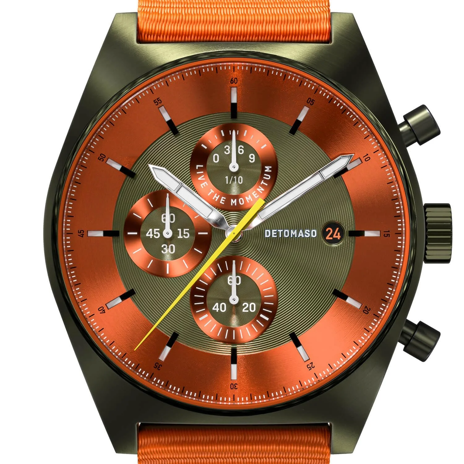 Чоловічий Годинник Хронограф DeTomaso D10 Olive Orange Аналоговий Кварцовий, фото №5 Чоловічий Годинник Хронограф DeTomaso D10 Olive Orange Аналоговий Кварцовий, фото №5