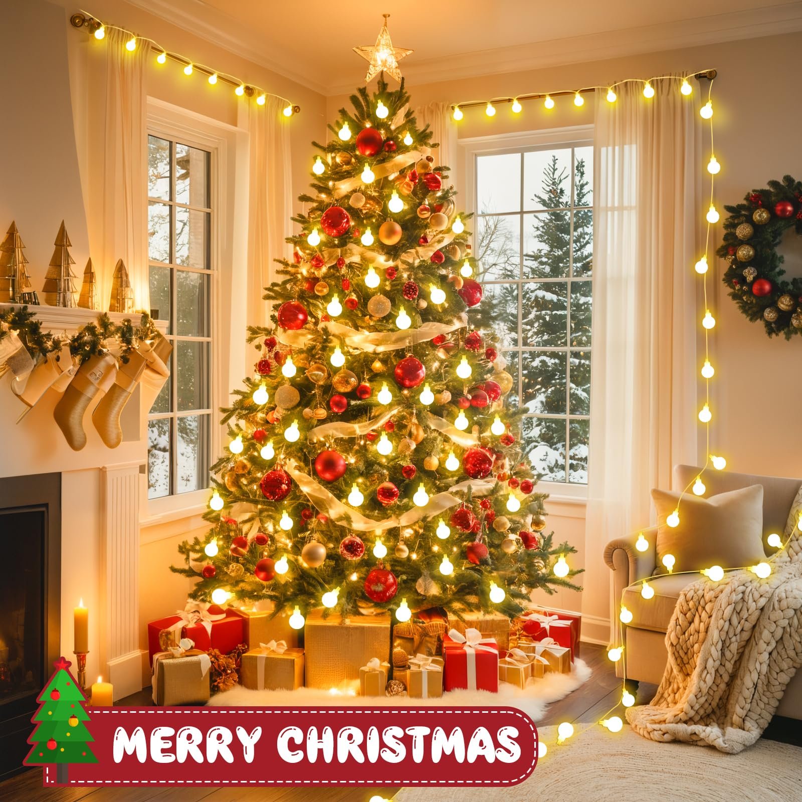 Гирлянда Gcstnn Fairy Lights 6 м 40 LED Теплый Белый, фото №4