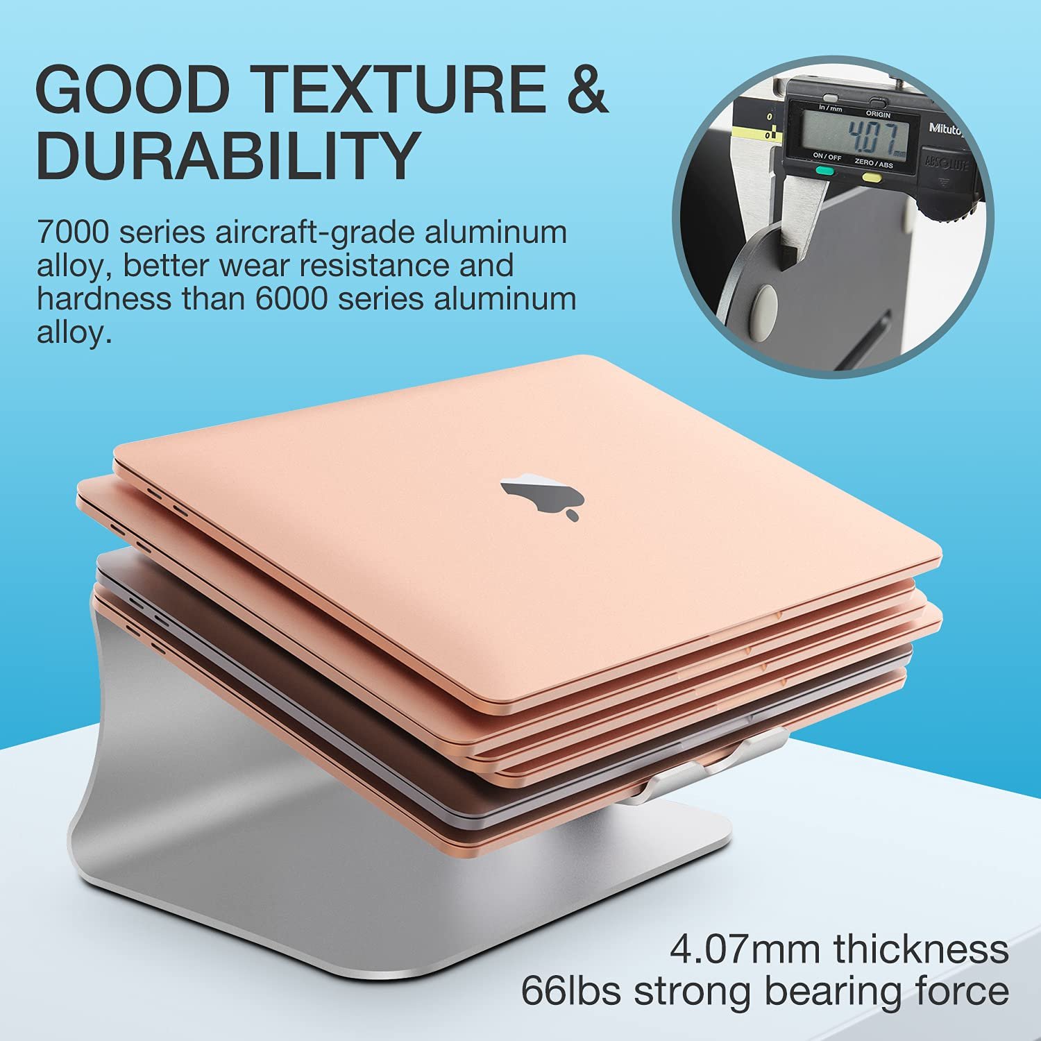 Підставка для ноутбука Apple MacBook та всіх ноутбуків Алюмінієва Срібна, фото №6 Підставка для ноутбука Apple MacBook та всіх ноутбуків Алюмінієва Срібна, фото №6