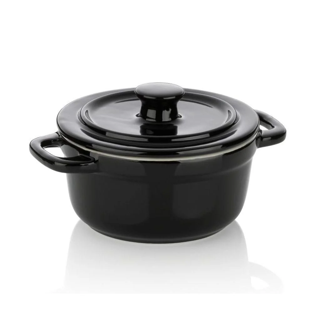 Кокотниця Malin керамічна 14 х 9,5 см Black/Beige, фото №1