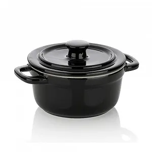 Кокотниця Malin керамічна 14 х 9,5 см Black/Beige - Фото 1