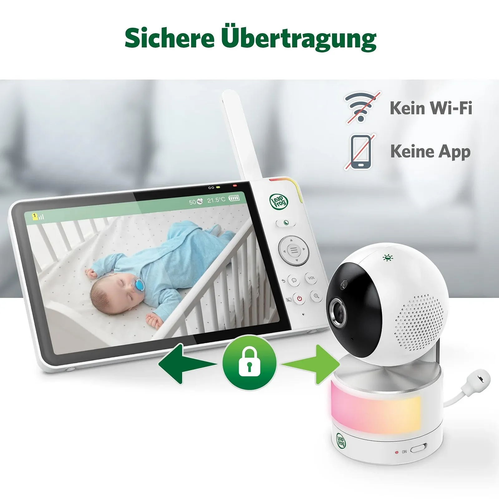 Відеоняня LeapFrog LF920HD 7 дюймів 720p HD Colour Night Vision 360° 8X Zoom, фото №8 Відеоняня LeapFrog LF920HD 7 дюймів 720p HD Colour Night Vision 360° 8X Zoom, фото №8