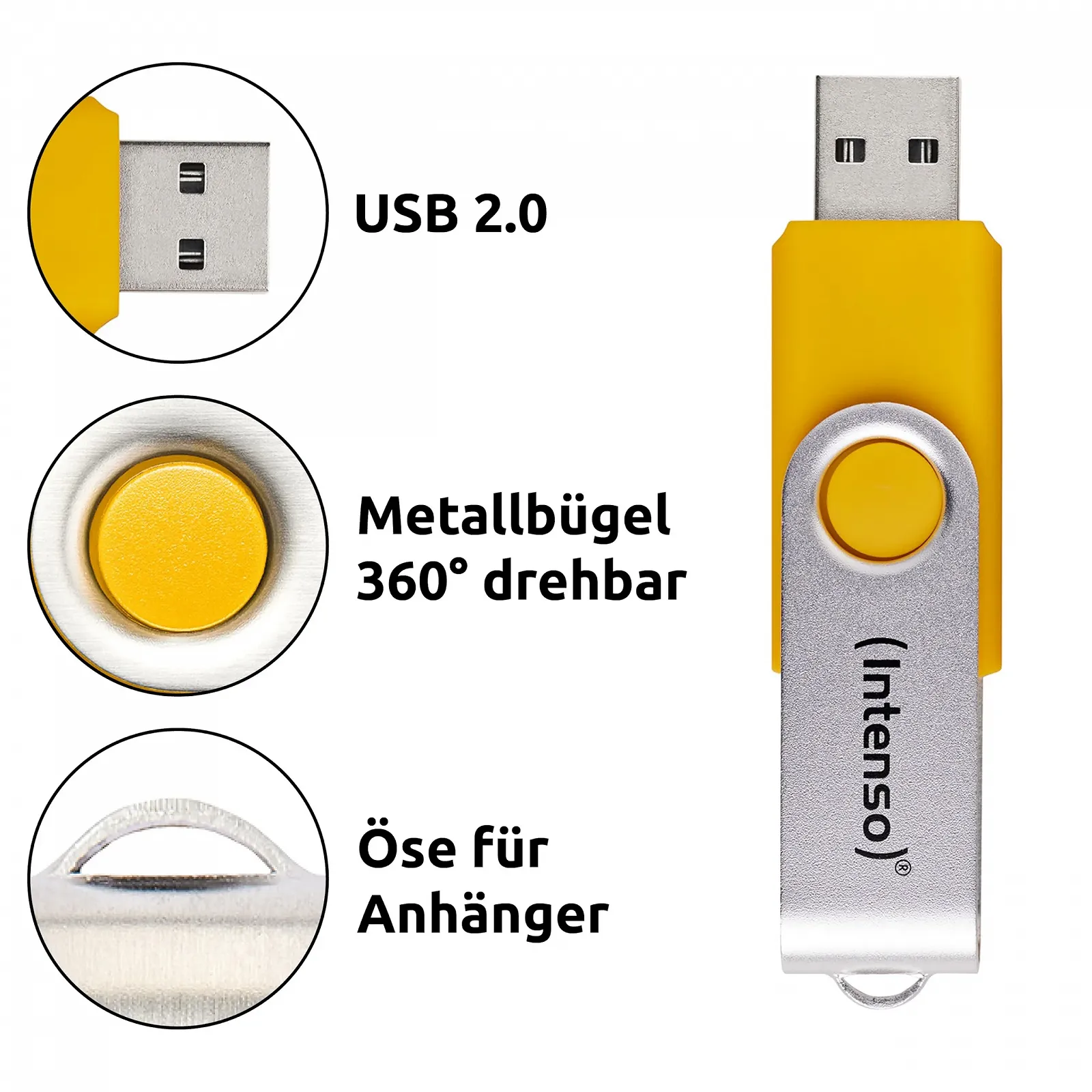USB-накопичувач Intenso Office Line 5X 64 ГБ Super Speed USB-A 3.2 5 кольорів з металевим кронштейном та етикетками, фото №4 USB-накопичувач Intenso Office Line 5X 64 ГБ Super Speed USB-A 3.2 5 кольорів з металевим кронштейном та етикетками, фото №4