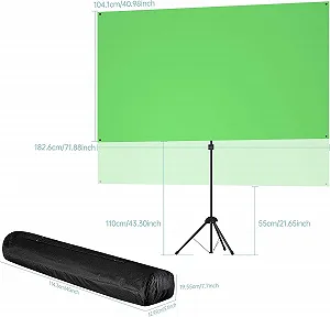 Зелений екран NEUE DAWN Chromakey 80" 183 x 106 см зі штативом Зелений synthetic.ua - Фото 1