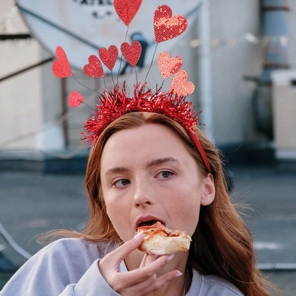 Обруч для волосся Amosfun з сердечками, 2 шт, червоний, фото №5