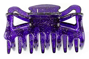 Заколка для волос большая WeLoveBeads 9 см Фиолетовая с серебряными блёстками - Фото 1