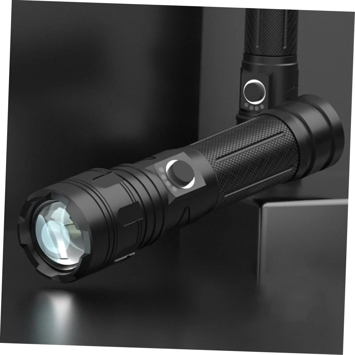 Телескопічний ліхтар Tofficu LED Алюмінієвий сплав Чорний, фото №7