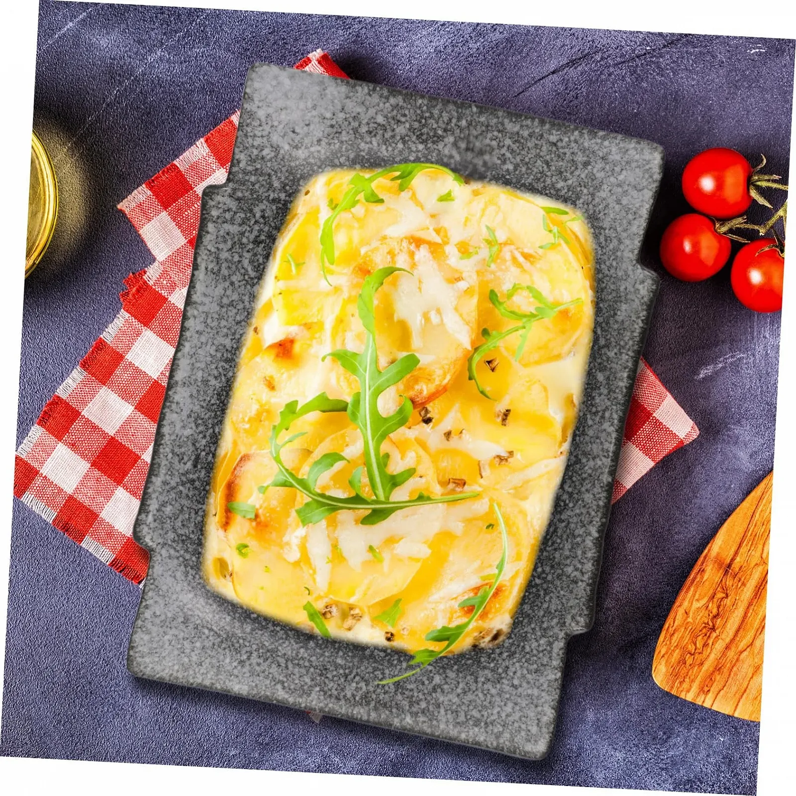 Форма для запекания Amosfun Керамическая Прямоугольная с эргономичными двойными ручками Oven Safe Dishwasher Safe Japanese Design, фото №5