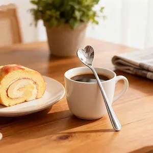 Ложка чайна (набір 4 шт.) нержавіюча сталь у формі серця synthetic.ua - Фото 1