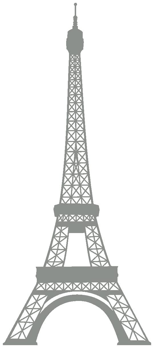 Наклейка на стіну Samunshi Eiffel Tower Paris 30 x 70 см Середньо-сірий, фото №1