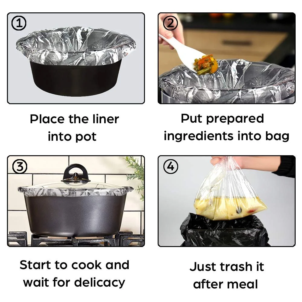 Мішки WRAPOK BPA Free для повільного приготування їжі або випікання Овальні чи Круглі Великі 33 x 53 см 3–8.5 Quarts - 2 упаковки (всього 20 мішків), фото №5