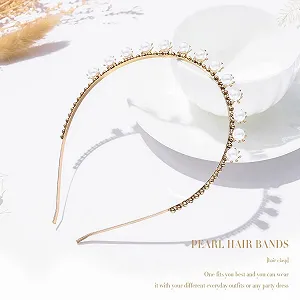 Обруч Reaky Жемчуг Золото Винтажный synthetic.ua - Фото 1