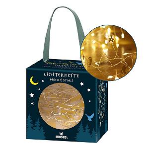 Световая гирлянда moses. Moon & Stars Fairy Lights 100 LED Теплый белый Золотой - Фото 1