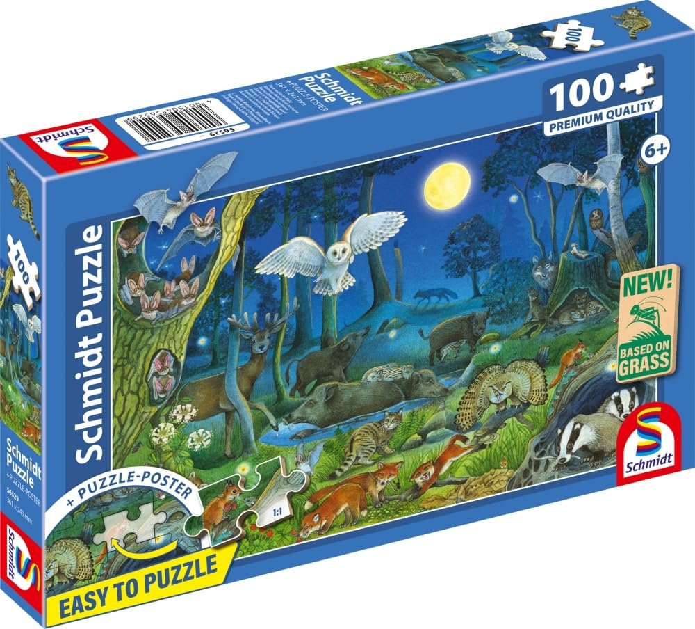 Детский пазл Schmidt Spiele Animals at Night in the Forest 100 элементов (56529), фото №5
