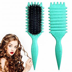 Щітка для кучерявого волосся Candy Brush Series 2024 з щетиною кабана для розчісування та надання форми, зменшує витягування та розділення завитків, для чітких локонів, зелена - Фото 1
