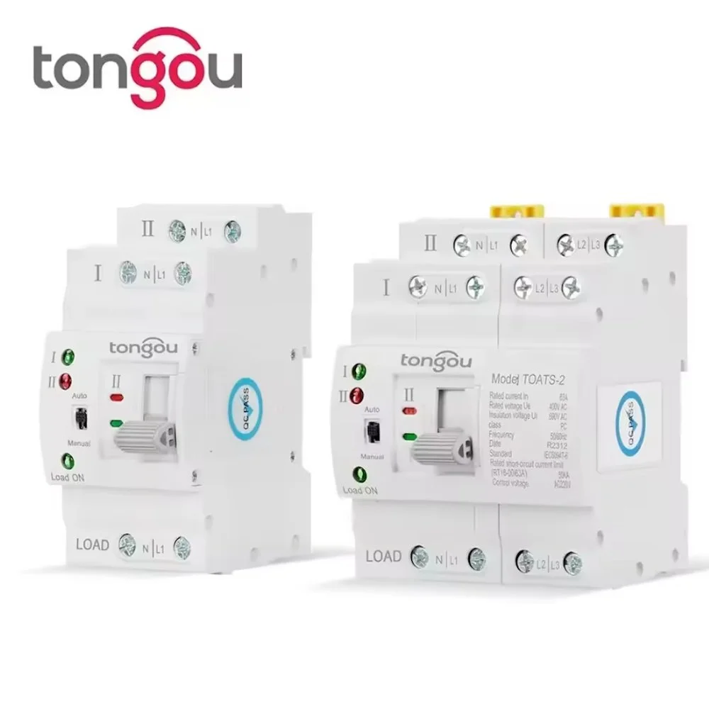 Автомат ввода резерва TONGOU TOATS-2 2P 63A 220V АВР переключатель, фото №3 Автомат ввода резерва TONGOU TOATS-2 2P 63A 220V АВР переключатель, фото №3