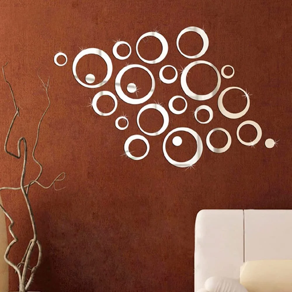 Наклейки на стіну Mirror Circles Round 3D Набір 24 шт., фото №4 Наклейки на стіну Mirror Circles Round 3D Набір 24 шт., фото №4