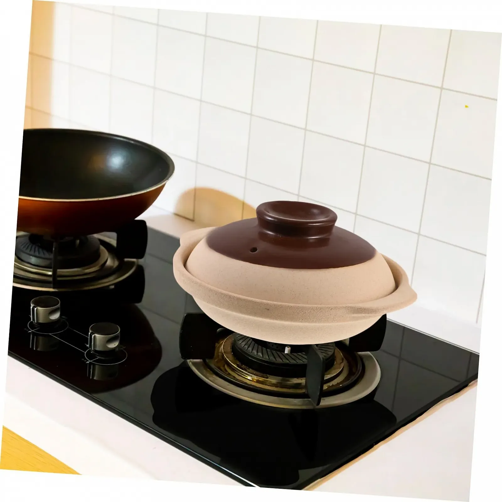 Кастрюля Gatuida Ceramic with Lid Two Handles Gas Hob Energy-Saving, фото №9