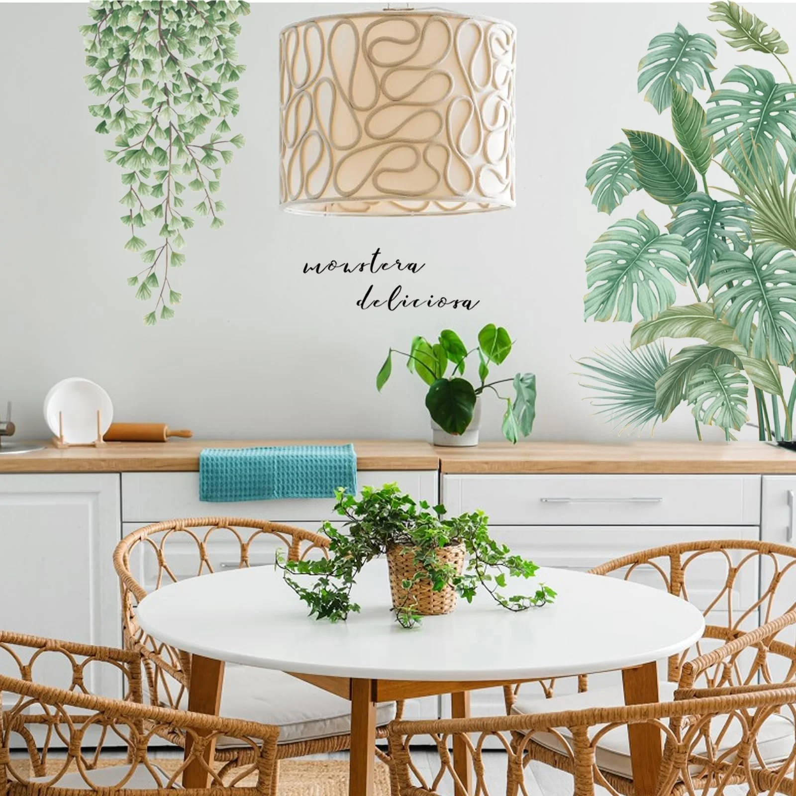 Наклейка на стіну Тропічне листя зелена, фото №7