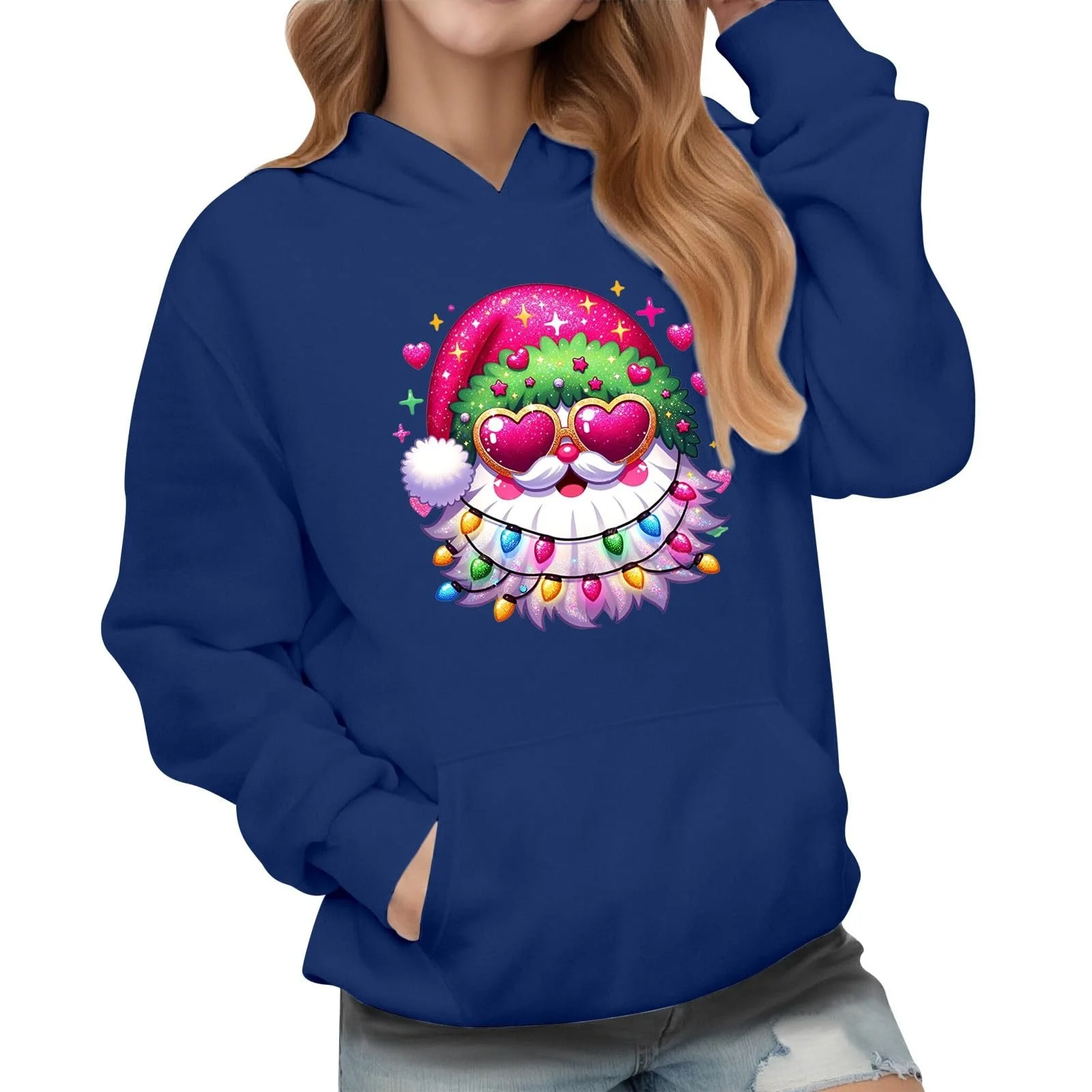 Худи с принтом для девочек, праздничный свитер, мягкая флисовая подкладка, детский, подростковый, фото №1