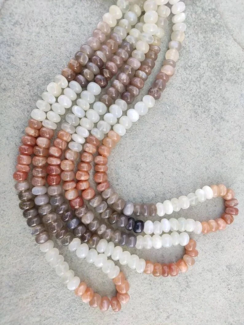 Бусины Лунный Камень Круглые Гладкие 8-9 мм, нить длиной 20 см, для изготовления ювелирных изделий, фото №3