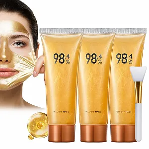 Маска плівкова для обличчя Золота фольга, 3 шт, 80 г - Фото 1