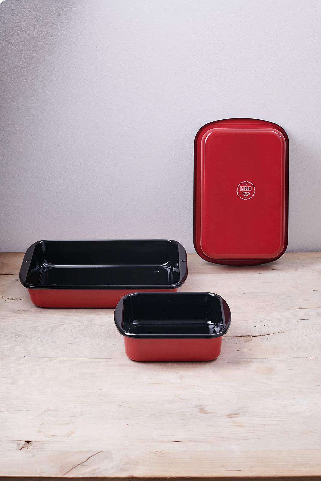 Форма для запікання Riess Classic Colour 0435-020 40x23,5x5,7 см Емальована Індукція Червоний/Чорний, фото №2