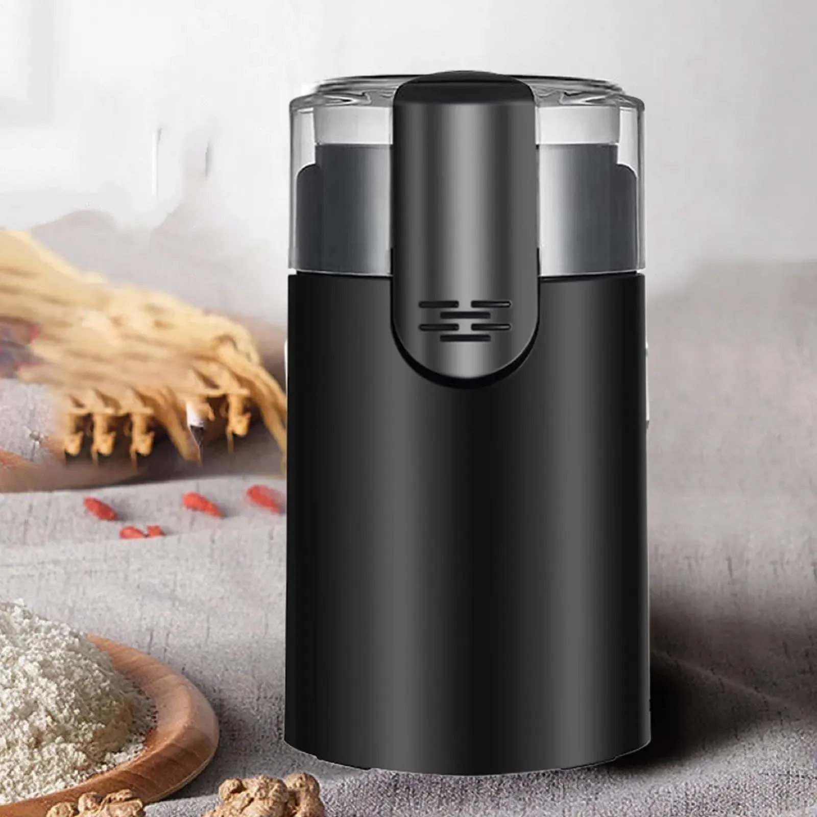 Электрическая кофемолка, из нержавеющей стали Latte Mill Machine со щеткой, для зерен, еды, орехов, кафе, кухни, путешествий, Cold Brew, фото №3