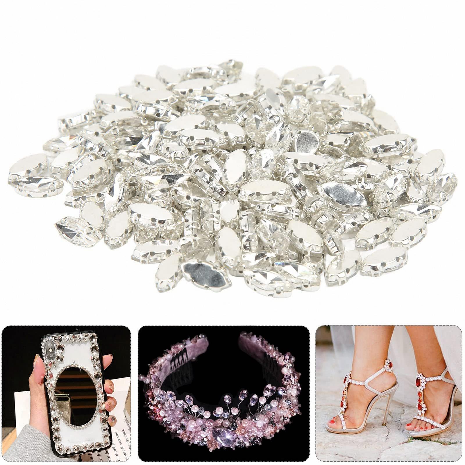 Стрази Кінське Око Tissting 7 x 15 мм, Срібні, 200 шт, фото №3