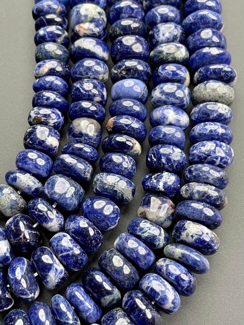 Бусины Содалит Натуральный рондель граненые 10 мм, нить длиной 46 см, камни для ожерелья и браслетов, фото №3