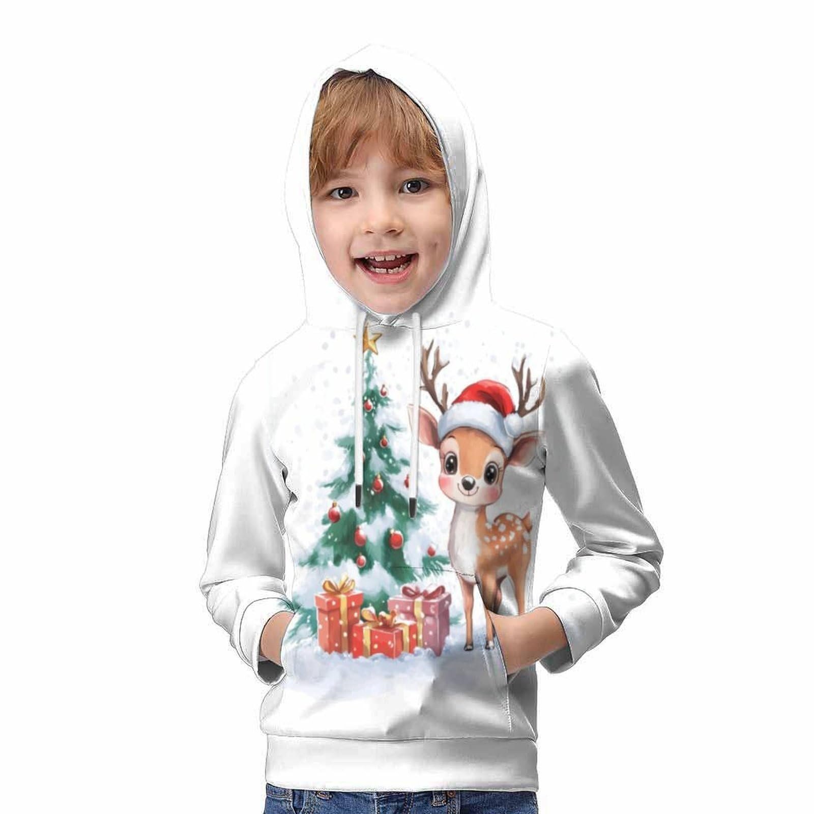 Худі Різдвяний олень для дівчаток і хлопчиків, пуловер, 3D-принт, фото №5
