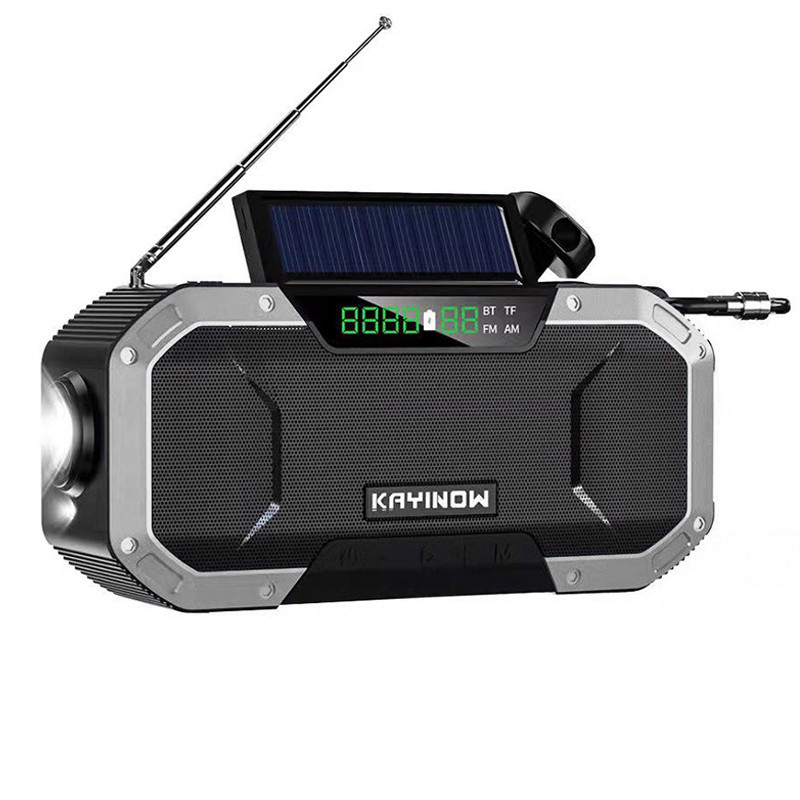 Динамо-фонарик с радиоприемником и павербанком KAYINOW 580F 5000 mAh IPX6 Led Серый (10561-56728), фото №1