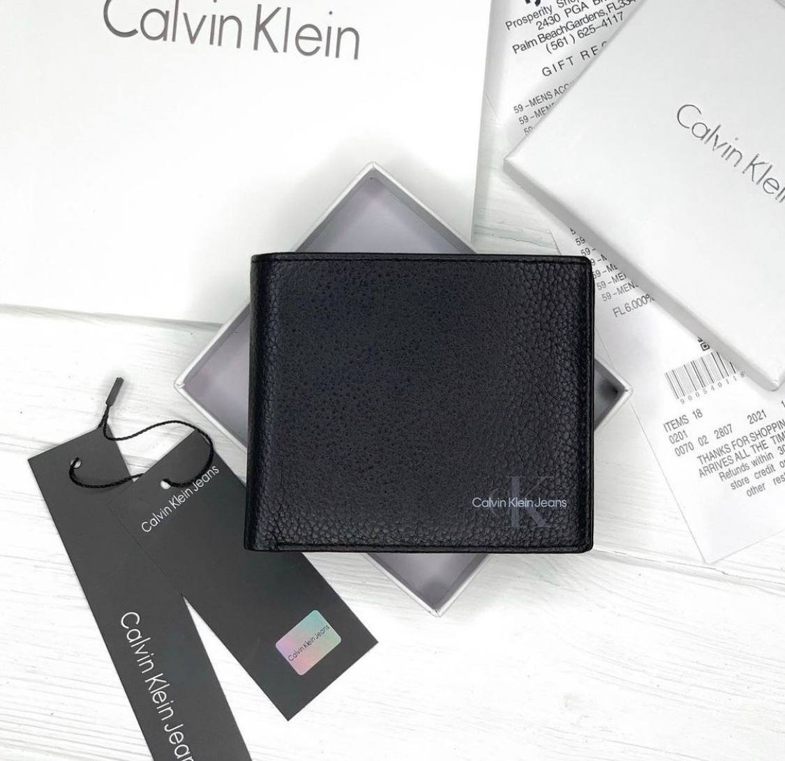 Кошелек мужской кожаный стильный Calvin Klein, фото №3