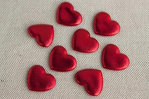 Набор патчей для декора Лентомания сердечки тканевые 27*20 мм красные 2 шт PTCH2720RD - Фото 1