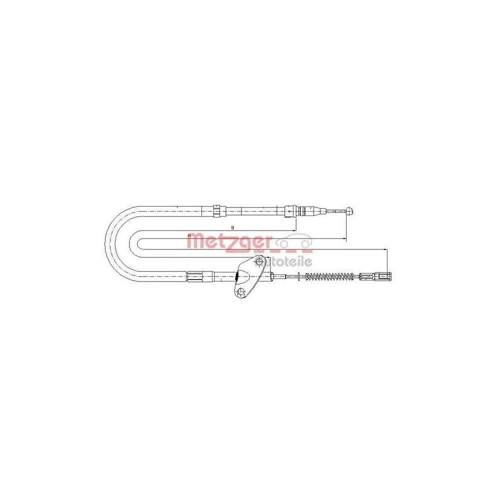 Трос стояночного тормоза METZGER 10.9872 для MERCEDES-BENZ задний левый, фото №1