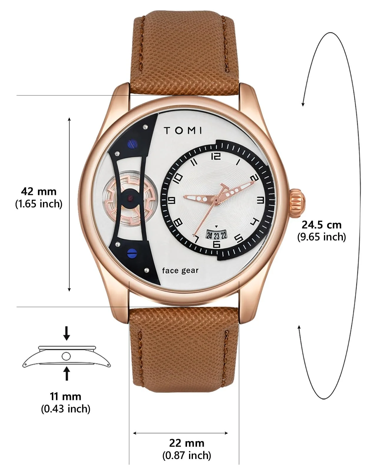 Мужские аналоговые часы CIVO Кожаный ремешок Кварцевые, фото №6 Мужские аналоговые часы CIVO Кожаный ремешок Кварцевые, фото №6