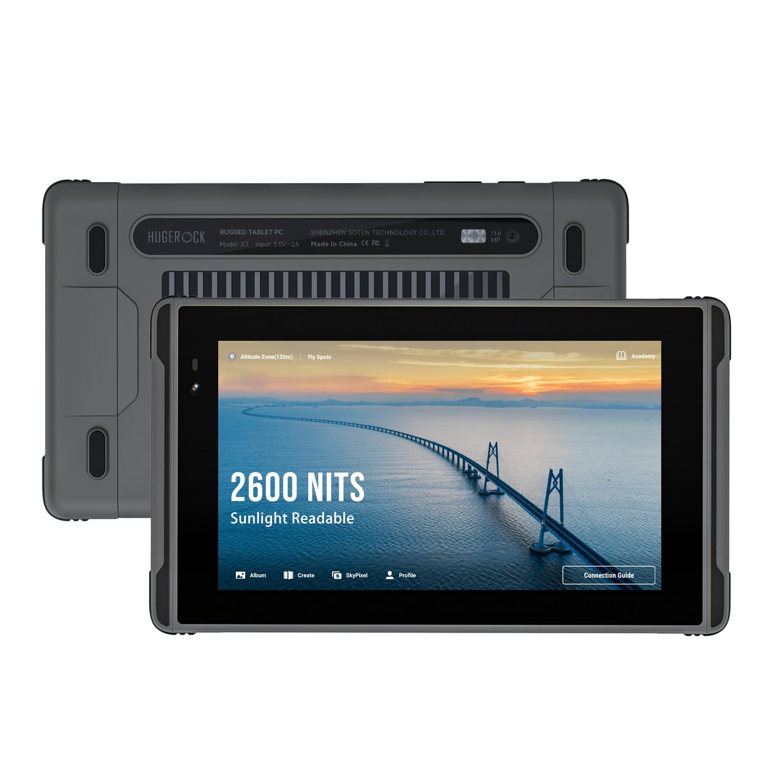 Планшет Hugerock X7 2600nit Солнечное чтение 7 Дюймов RAM 8GB + ROM 128GB Android 13 Противоударный Водонепроницаемый, фото №1