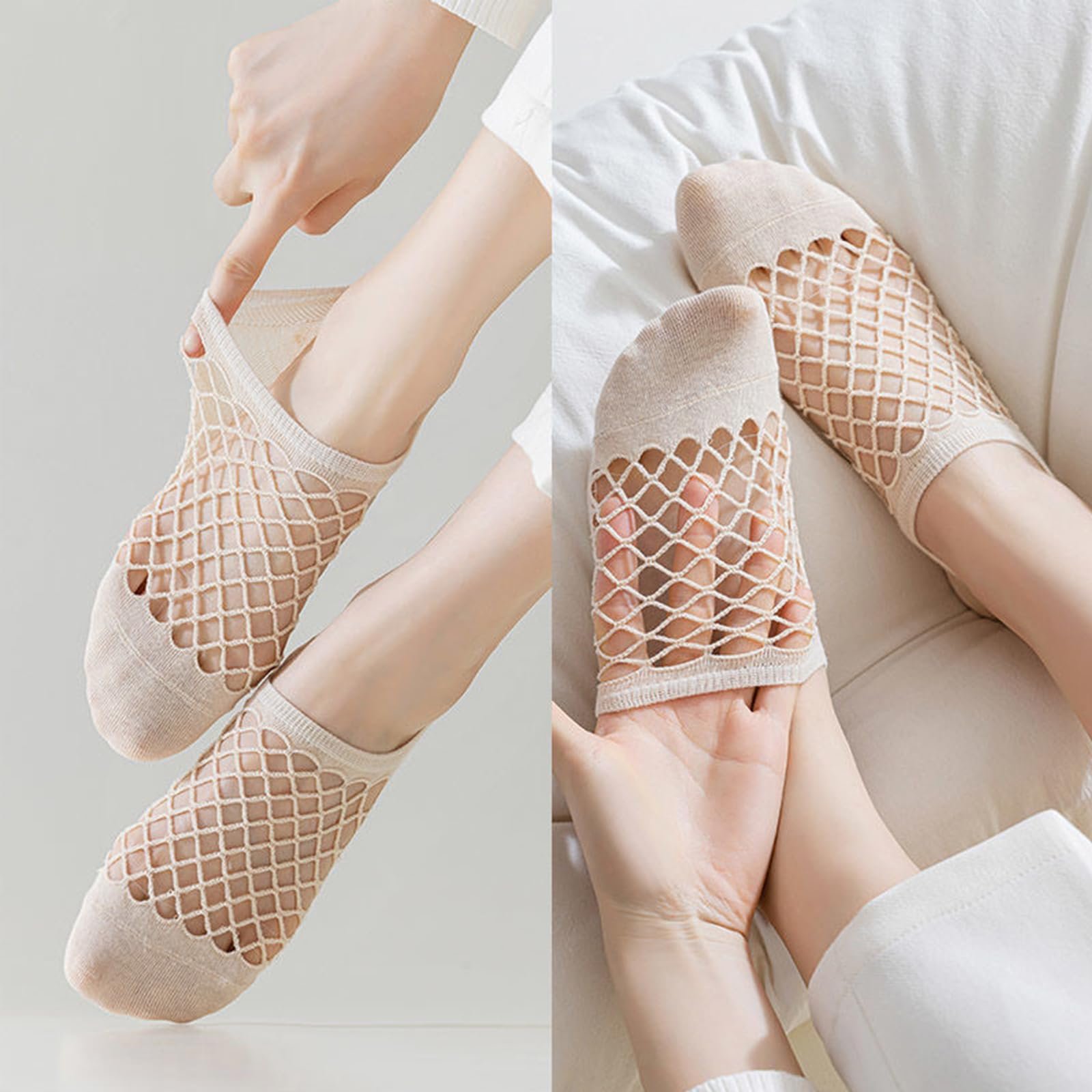 6 пар женских ультра дышащих подследников Невидимые носки, летние модные большие сетчатые низкие носки-следки Повседневные носки-лодочки с нескользящим силиконом, носки до щиколотки для лоферов и кроссовок, фото №7