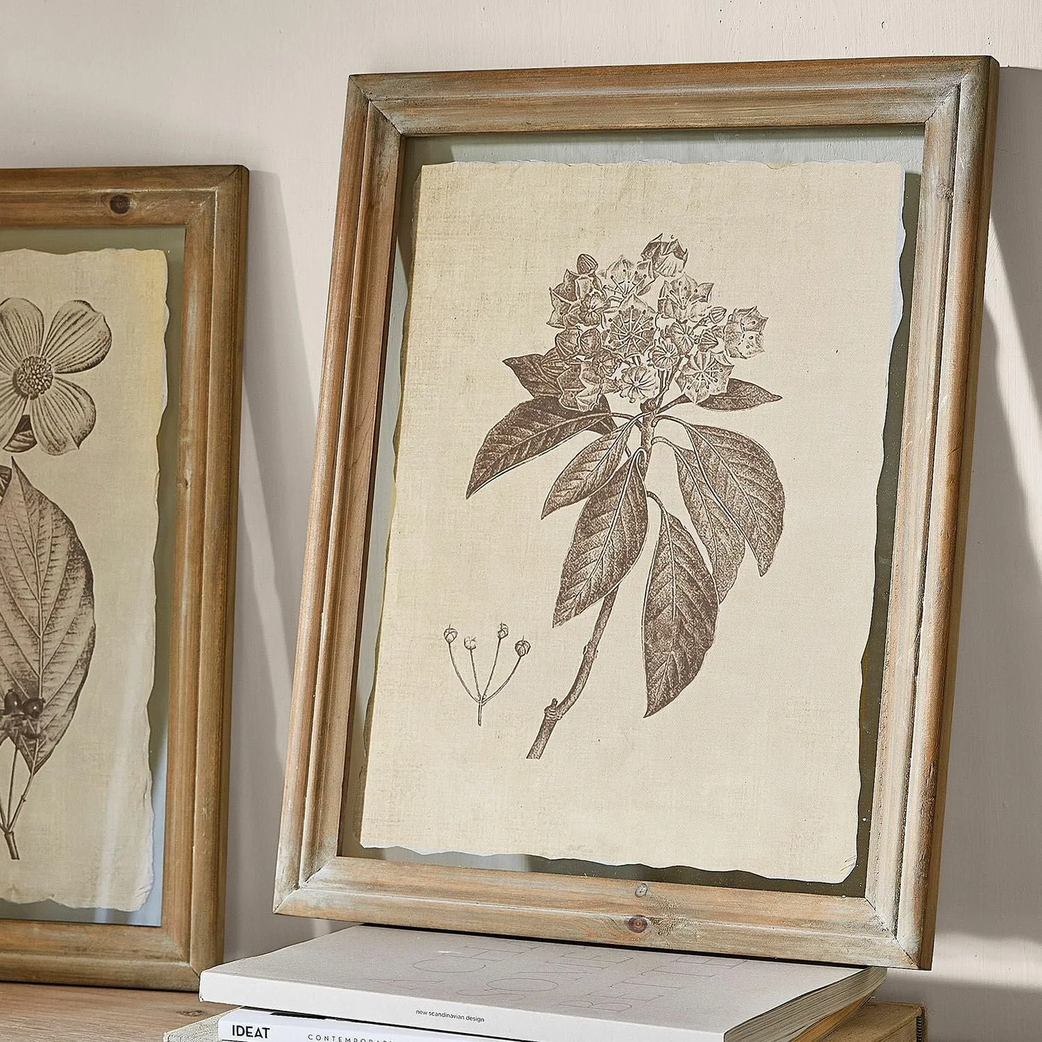 Набір картин Loberon Guyra 2 шт. дерево ялиці папір скло бежеві/коричневі 37 см, фото №5 Набір картин Loberon Guyra 2 шт. дерево ялиці папір скло бежеві/коричневі 37 см, фото №5