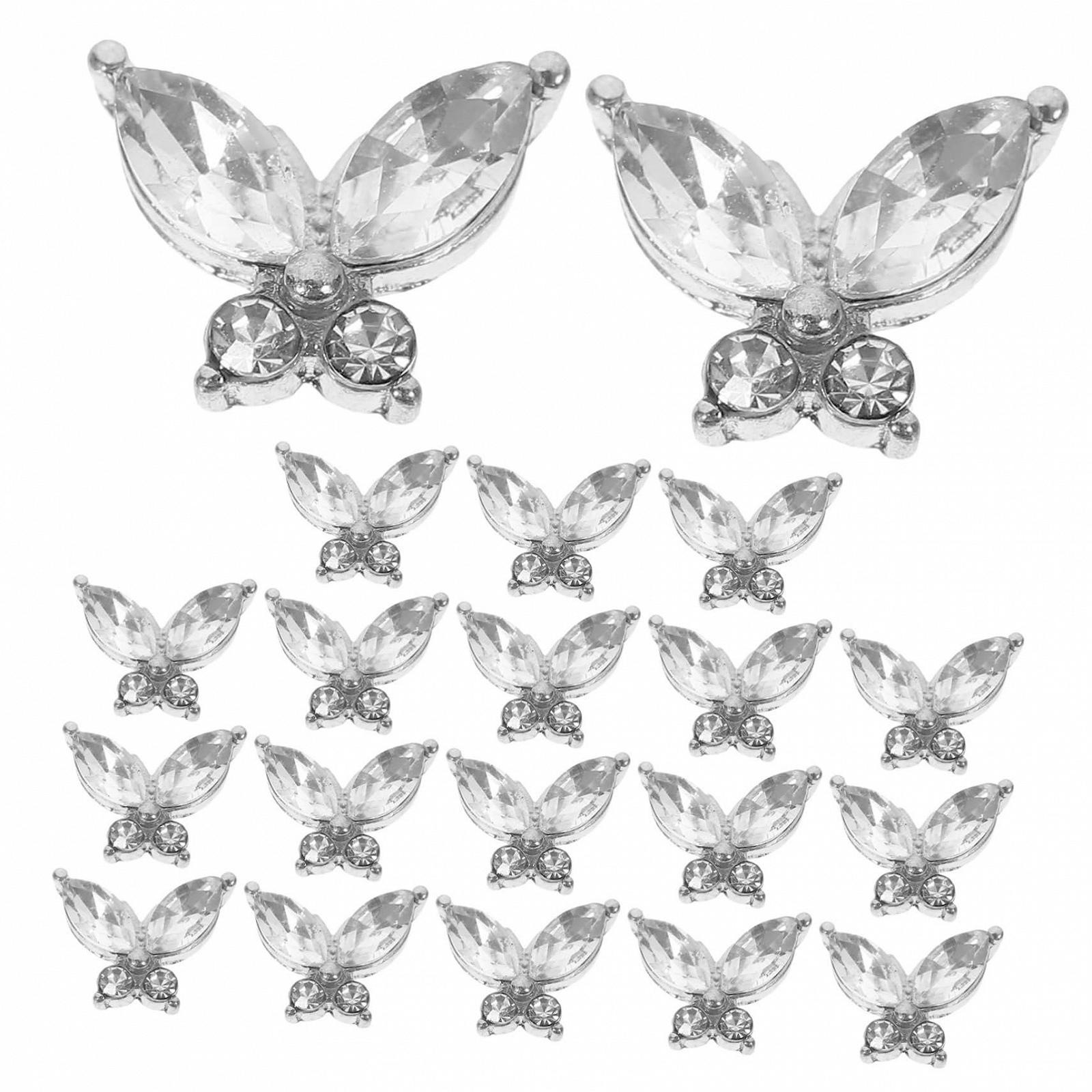 Украшения для ногтей Бабочка FRCOLOR, камни для маникюра, хрустальные украшения для ногтей в форме бабочек, ледяные украшения для ногтей, пачка из 100 штук, фото №1