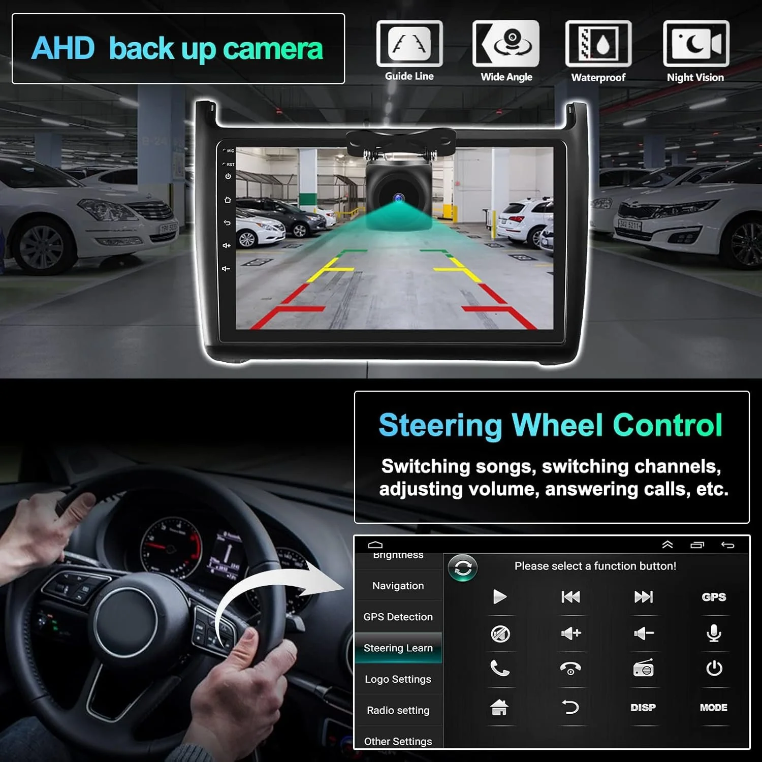 Штатная автомагнитола CAMECHO для VW Polo 6R 6C 9N 2008-2016 / 9" / Сенсорная / 2/32Гб / Android 13 / Apple CarPlay / Android Auto / Bluetooth / WI-FI / GPS / USB, фото №6