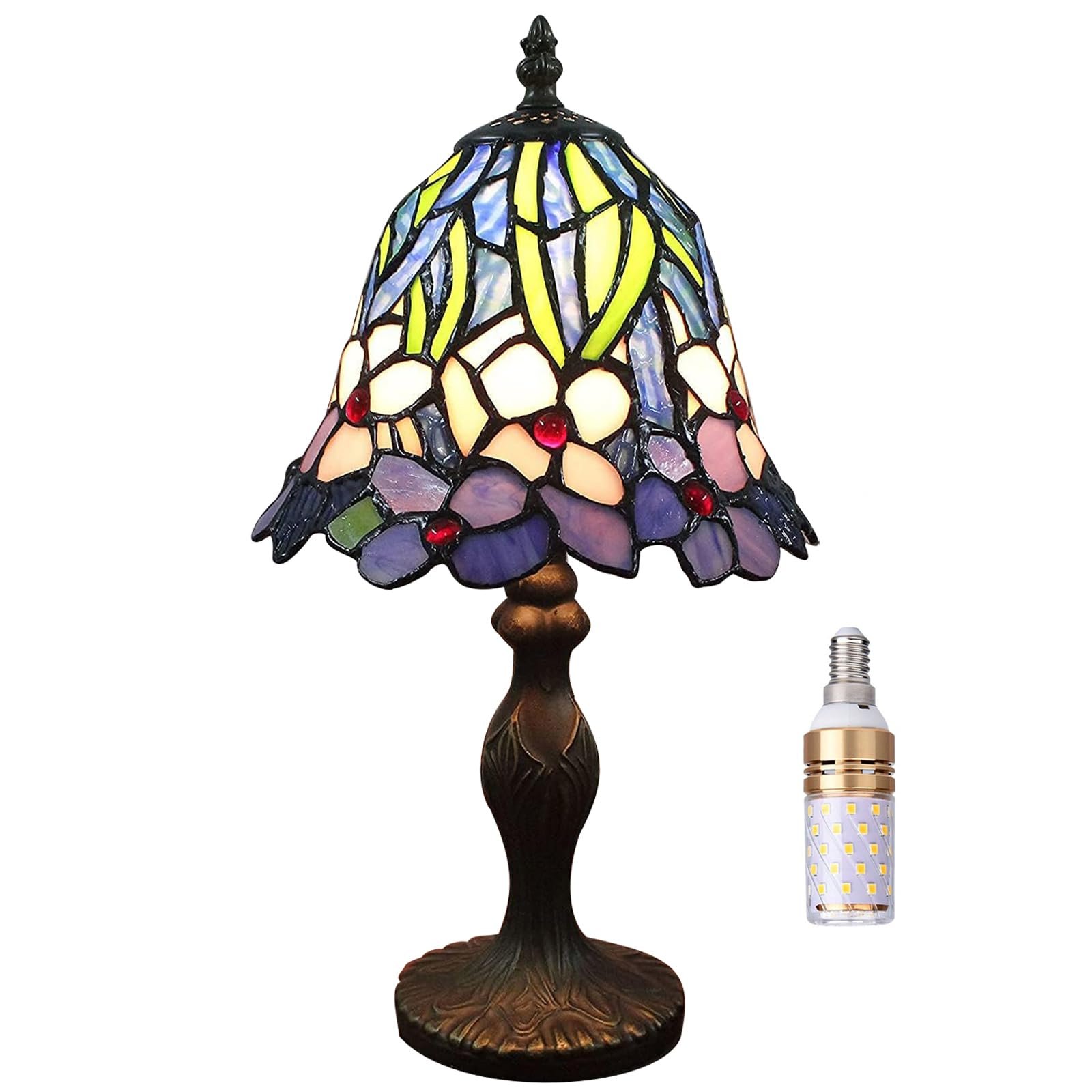 Настільна лампа Kinbolas Tiffany Style Handmade Stained Glass Vintage Art Deco Victorian E14, фото №1